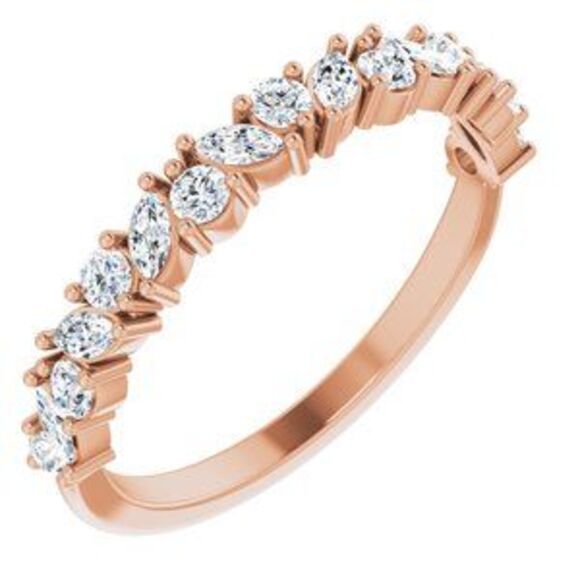 14K Rose Gold 0.5 CTW Natural Diamond Anniversary Band